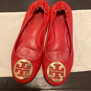 Red Tory Burch flats shoes 8